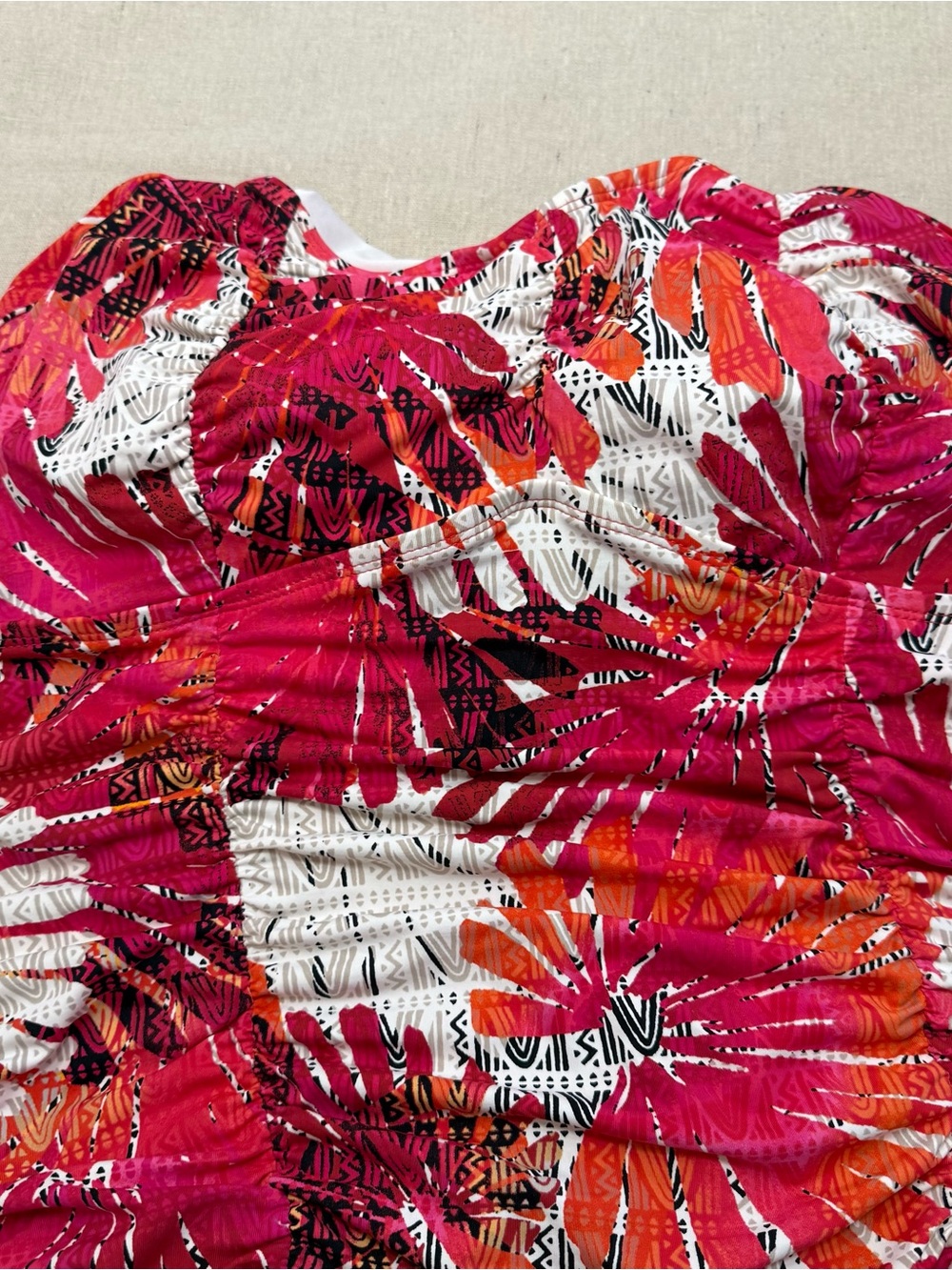 NWOT - IT Figures! Women’s Ruched One-Piece Swimsuit w/ Support Sz 18W Tropical - Picture 12 of 14